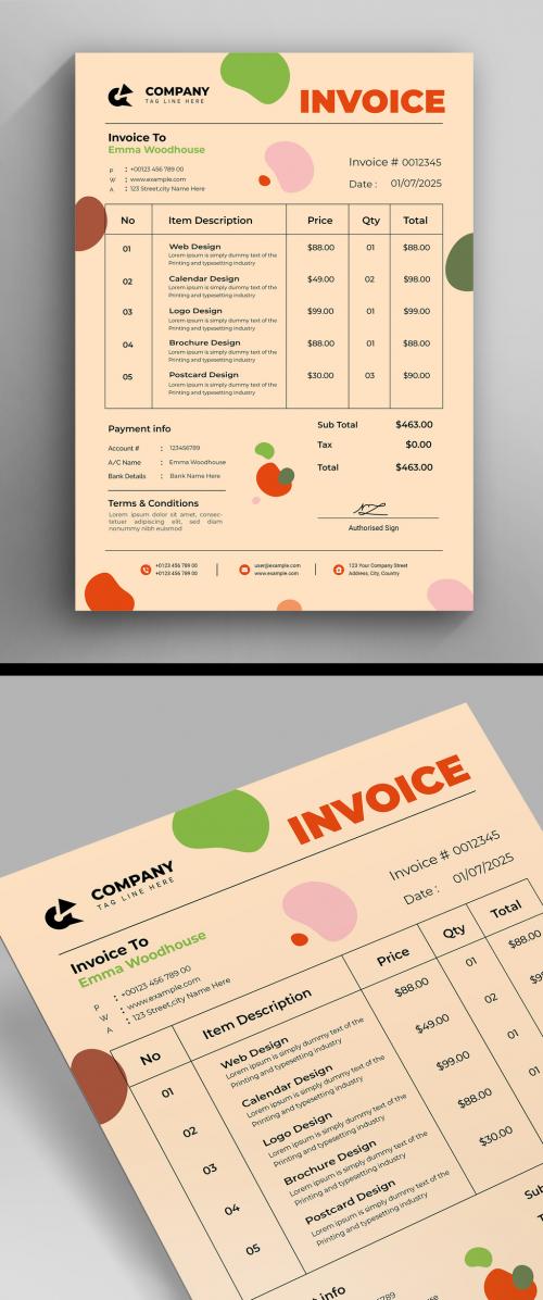 Business Invoice Design Template 572195359