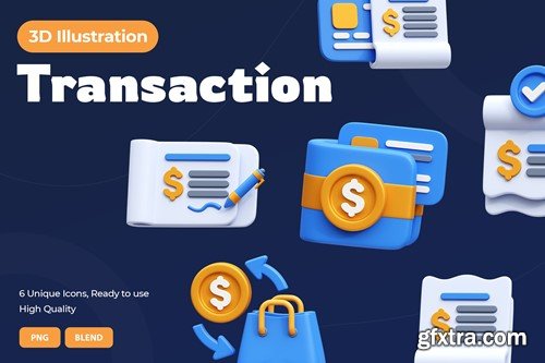 Transaction 3D Illustration KPLSCNU