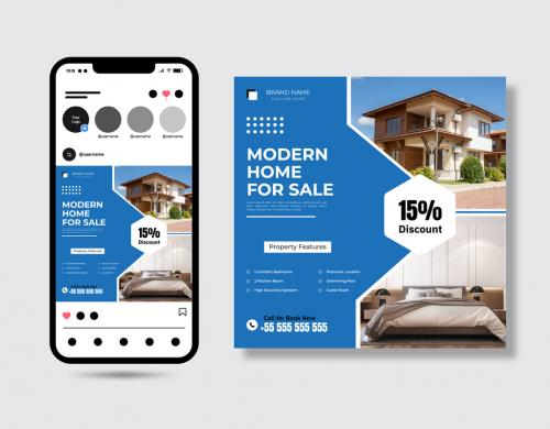 Modern Real Estate Social Post Design Template 572195633