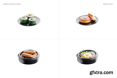 Korean Food 3D Icons TS7LQNR