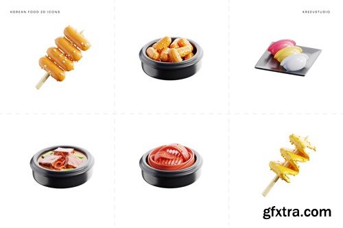 Korean Food 3D Icons TS7LQNR