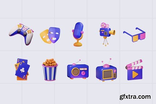 Entertainment 3D Icon Pack LYH6GPC