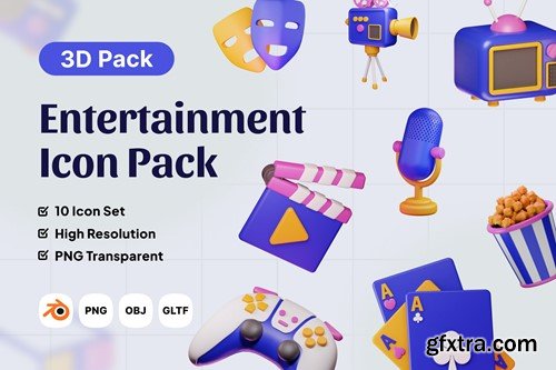 Entertainment 3D Icon Pack LYH6GPC