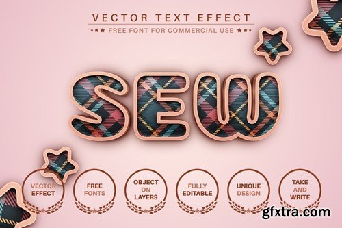 Tartan - Editable Text Effect, Font Style FXTV29Q