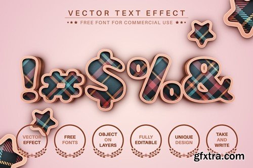 Tartan - Editable Text Effect, Font Style FXTV29Q