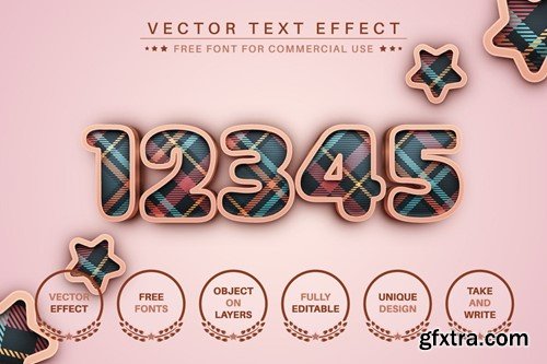 Tartan - Editable Text Effect, Font Style FXTV29Q