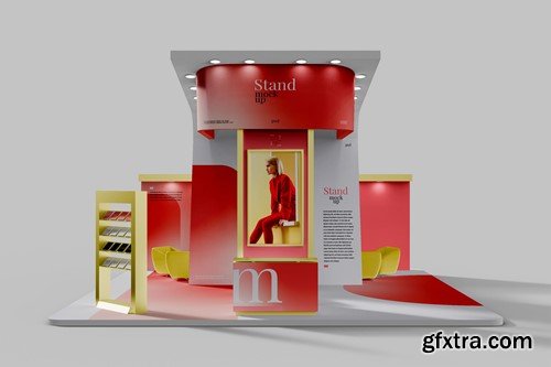 Exhibition Stand with Video Wall Mockup ASPACF3