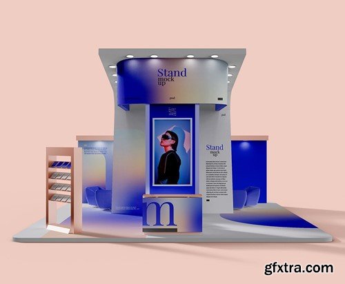 Exhibition Stand with Video Wall Mockup ASPACF3