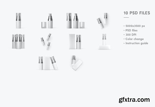 Cosmetic Bottle Mockup Set 64F9JZM