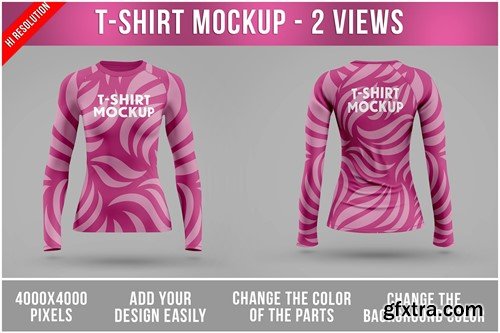 Long Sleeve Compression T-Shirt Mockup Women BGYSJPS