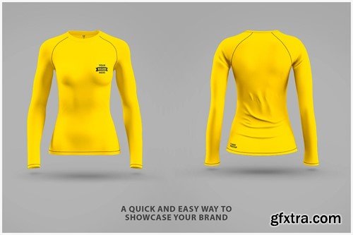 Long Sleeve Compression T-Shirt Mockup Women BGYSJPS