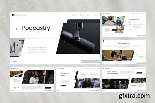 Podcastry — Podcast Powerpoint Template 6LE49Q4