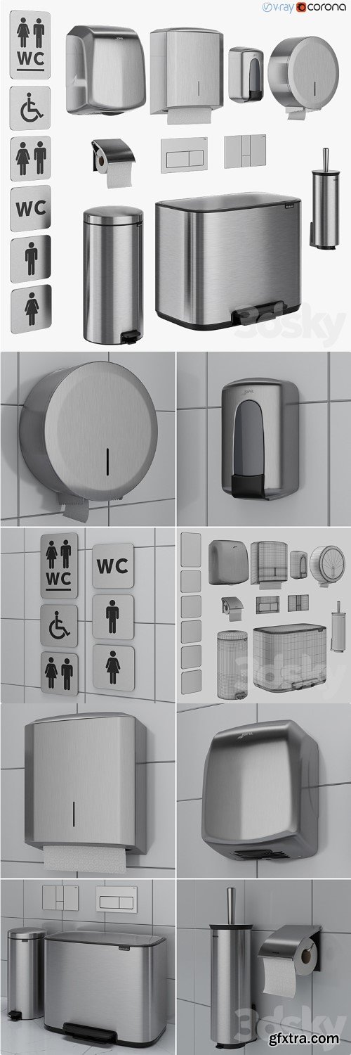 Bathroom accessories set 71 (Jofel, Brabantia, BXG, Katrin, Viega)