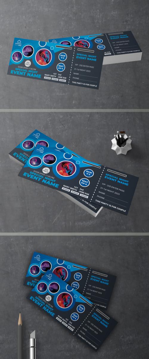 Night Party Event Ticket Design Template 567340782