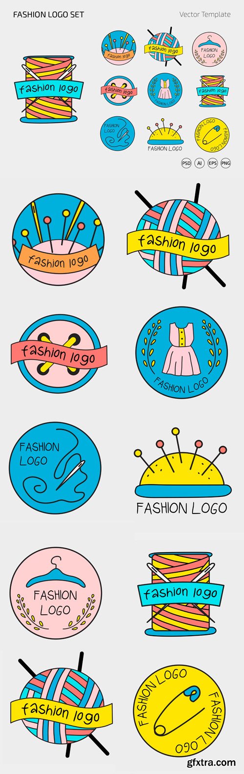 9 Fashion Logo Vector Templates + PSD