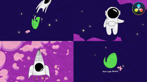 Videohive - Spaceman Logo Opener for DaVinci Resolve - 47471308 - 47471308