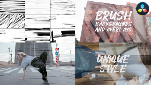 Videohive - Brush Backgrounds And Overlays | DaVinci Resolve - 47471357 - 47471357