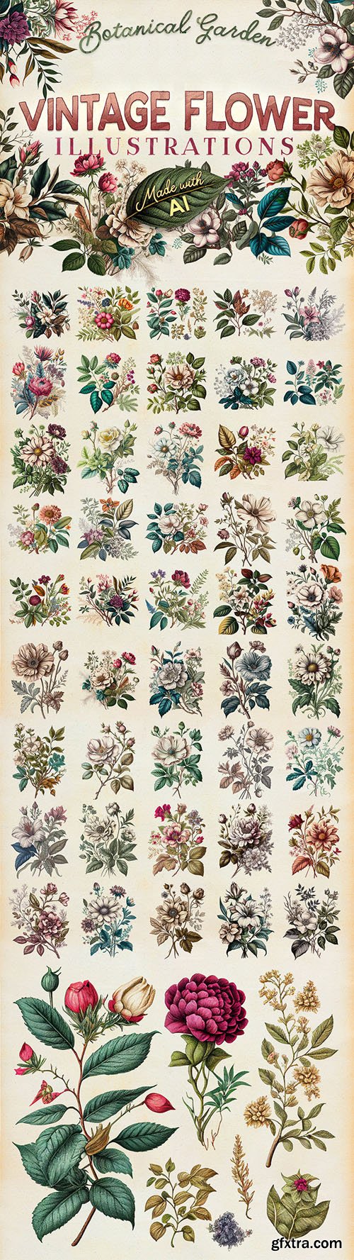 Vintage Botanical Garden & Flower Illustrations