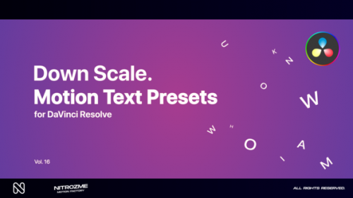 Videohive - Down Scale Motion Text Presets Vol. 16 for DaVinci Resolve - 47490780 - 47490780