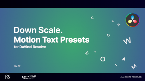 Videohive - Down Scale Motion Text Presets Vol. 17 for DaVinci Resolve - 47490783 - 47490783
