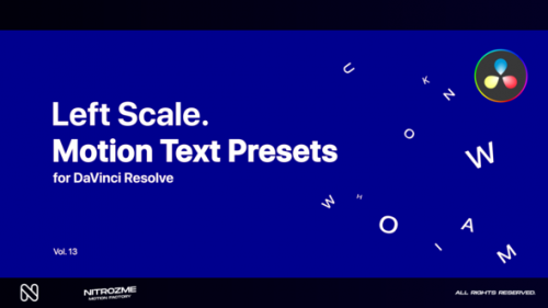 Videohive - Left Scale Motion Text Presets Vol. 13 for DaVinci Resolve - 47490810 - 47490810