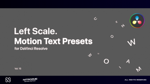 Videohive - Left Scale Motion Text Presets Vol. 15 for DaVinci Resolve - 47490845 - 47490845