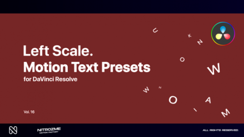 Videohive - Left Scale Motion Text Presets Vol. 16 for DaVinci Resolve - 47490850 - 47490850