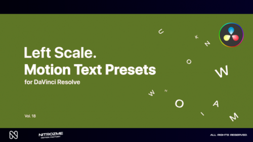 Videohive - Left Scale Motion Text Presets Vol. 18 for DaVinci Resolve - 47490859 - 47490859