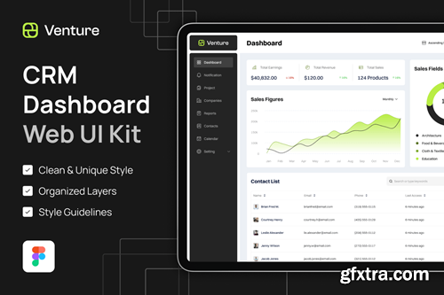 Venture - CRM Dashboard Web UI Kit LAYS87D