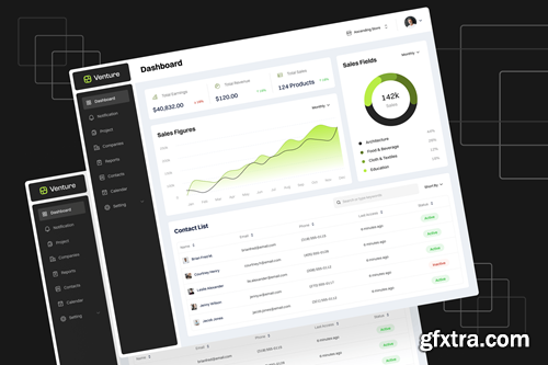 Venture - CRM Dashboard Web UI Kit LAYS87D