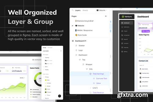 Venture - CRM Dashboard Web UI Kit LAYS87D