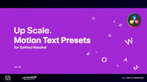 Videohive - Up Scale Motion Text Presets Vol. 13 for DaVinci Resolve - 47490901 - 47490901