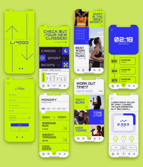 Bold Fitness UI Mobile Kit 521483682