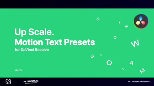 Videohive - Up Scale Motion Text Presets Vol. 15 for DaVinci Resolve - 47490926 - 47490926