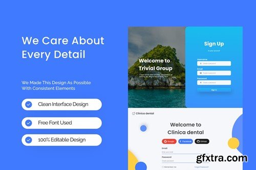 Signup Home Pages Web UI Kit Figma 28BWKG7