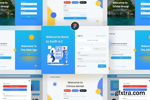 Signup Home Pages Web UI Kit Figma 28BWKG7