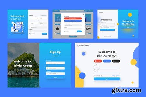 Signup Home Pages Web UI Kit Figma 28BWKG7