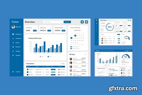 Sales Chart Dashboard Web UI Kit Figma FVNNKMP