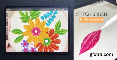 Learn To Create Dual Colour Stitch Brush For Digital Embroidery In Procreate