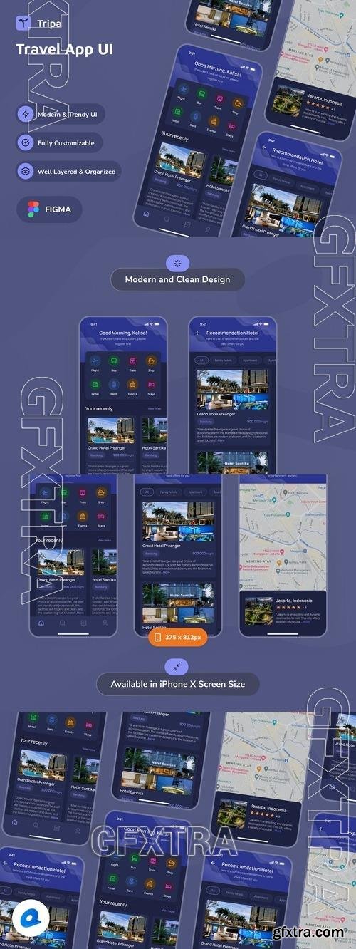 Tripa - Travel Dark Mode App UI 9VTXXDL