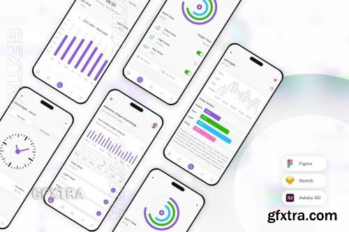 Sleep Tracker Mobile App UI Kit BHXH4ZE