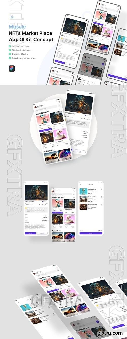 Musvel - NFT Marketplace App UI Kit 394ATQV