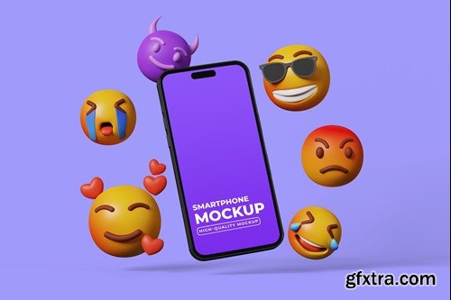 Smartphone Mockup with Emoji GRRCEH4