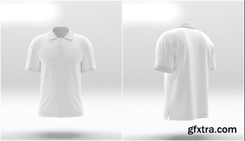 Polo t-Shirt Psd Mockups Front and Back Collection K49VJPW