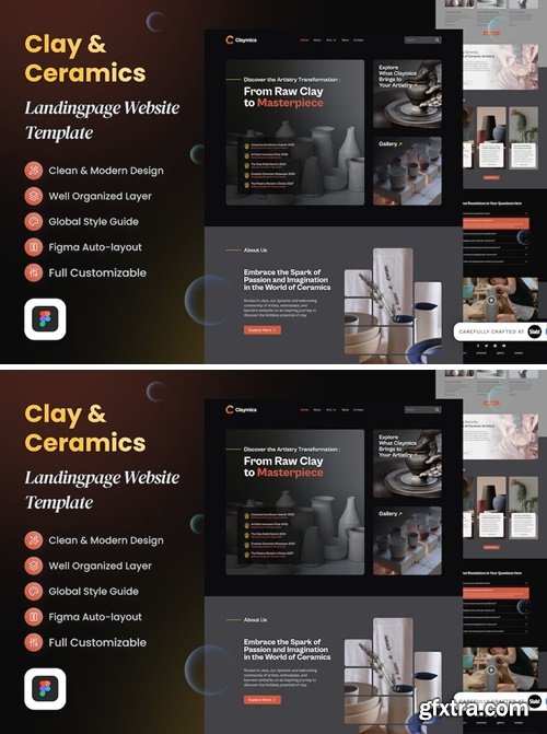 Clay &amp; Ceramics Landing Page Website Template SW3VBZQ