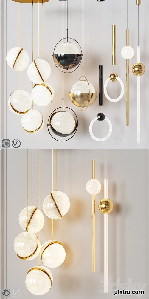 Four Pendant Lights amazing set vol. 22