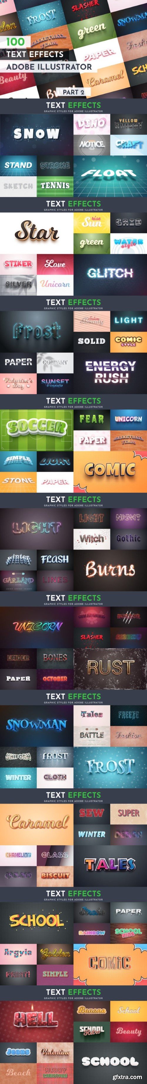 100 Vector Text Effects | Graphic Styles VOL. 2