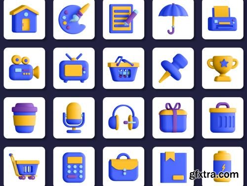 75 3D General Icons Ui8.net