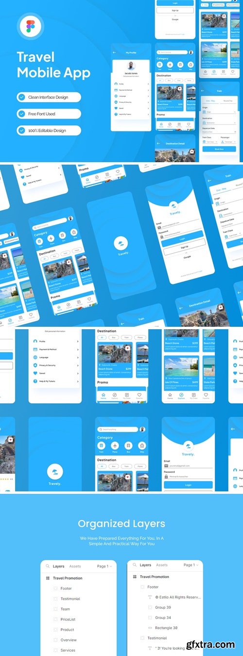 Travel Tourism Mobile Apps Web UI Kit Figma PQMXKJW