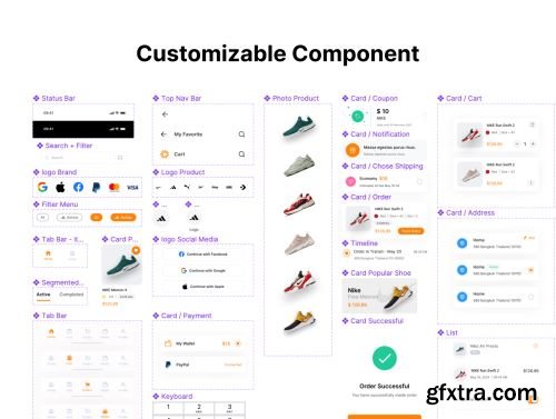 AN.Shoes E-commerce Mobile App UI KIT Ui8.net